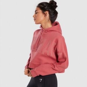 Gymshark EUC Repeat Hoodie Crop Mauve—Red Color Size S